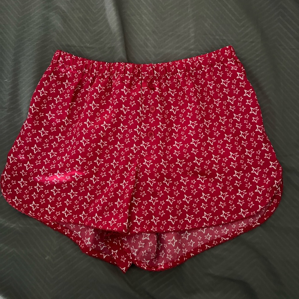 American Girl Pajama Sleep Shorts Red with Stars for Girls Size Medium